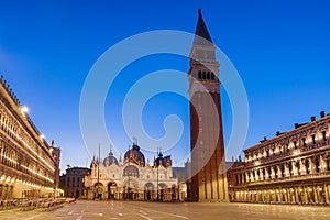 Square of San Marco in Venice. Night view