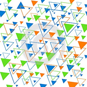 Multicolored simple triangles. Seamless background. Vector illustration