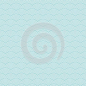 Seamless Pattern Abstract Graphic Waves Turquoise And White