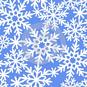 Square seamless pattern with snowflakes.