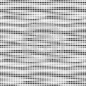 Square seamless pattern. Subtle halftone patern. Geometric texture. Digital background. Faded design for prints. Gradation black a