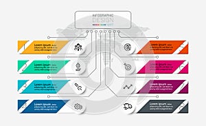 Square shape design divides the functionality into  8 steps clearly the substance can describe processes such as organization, mar