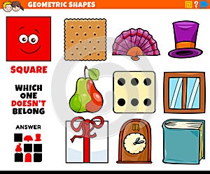 Square shape educational task for kids