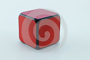Square shape red bluetooth speaker