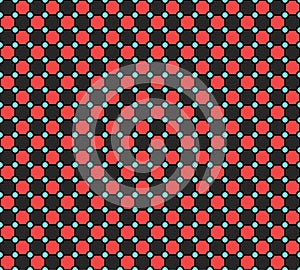 Square shape seamless pattern. Black and red squaer pritn texture. Abstract geometric background. Vecror illustration. photo