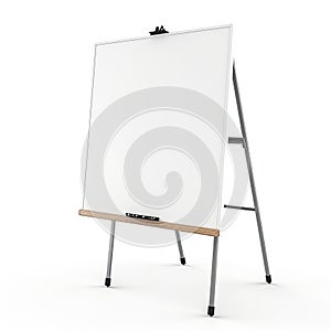 blank whiteboard isolated on a white background