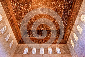 Square Shaped Domed Ceiling Alhambra Granada Andalusia Spain