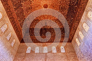 Square Shaped Domed Ceiling Alhambra Granada Andalusia Spain photo