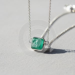 Emerald creating a striking visual contrast against the subtle