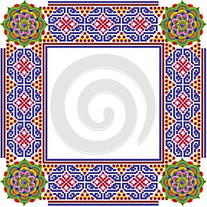 Square simple mandalas photo frame