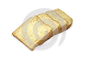 Square slice of fresh whole grain meal bread. Detailed bread texture