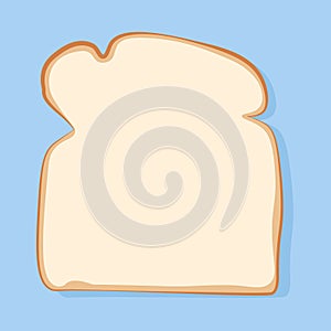 Slice of toast bread on a blue background