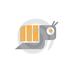 square snail logo design vector illustration isolated on white background