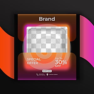 Square Social Media Banner Template Vector