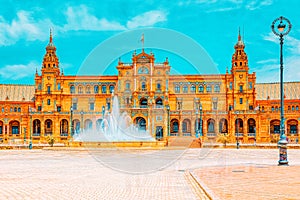 Square of the Spain is a square in the Maria Luisa Park  in Sevi