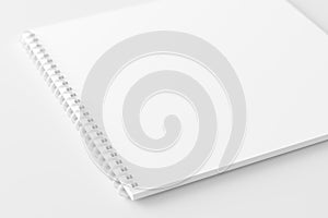 Square Spiral Notebook Notepad White Blank 3D Rendering Mockup