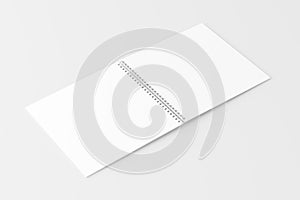 Square Spiral Notebook Notepad White Blank 3D Rendering Mockup