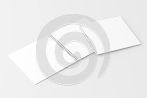 Square Spiral Notebook Notepad White Blank 3D Rendering Mockup