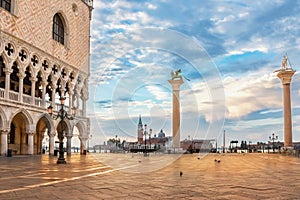 Square of St. Mark in Venice in the morning light