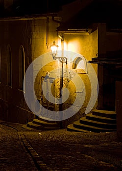 Square of St. Trinity at night, Banska Stiavnica, Slovakia