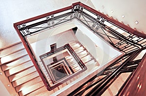 Square staircase perspective