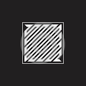 Square stripes infinity line geometric logo vector