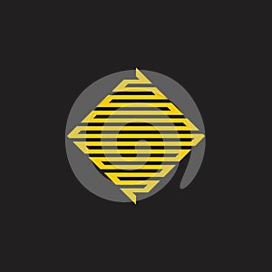 Square stripes infinity line geometric logo vector
