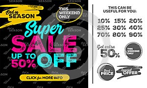 Square Super Sale Banner. This Weekend Only Special Offer
