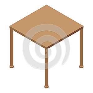 Square table icon, isometric style