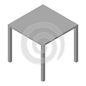 Square table icon, isometric style