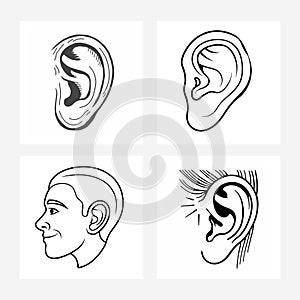 human ear vector art design