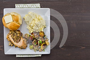 Square Thanksgiving Meal Plate