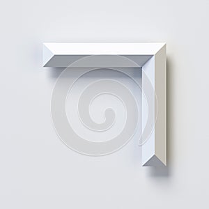 Square three dimensional font, white, simple, geometric, casting shadow on the background wall, 3d rendering, number 7