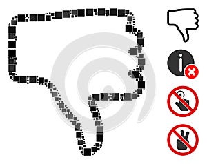 Square Thumb Down Icon Vector Collage