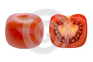 Square tomato. Modern agriculture, maybe genetically modified.