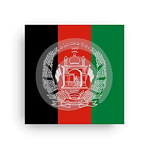 Square vector flag of Afghanistan