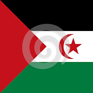 Square vector flag of Sahrawi Arab Democratic Republic