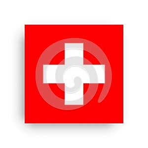 Square vector flag of Switzerland