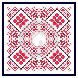 Square vector Pattern in Russian and Ukrainian style