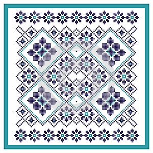 Square vector Pattern in Russian and Ukrainian style