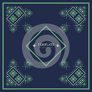 Square vector Pattern in Russian and Ukrainian style