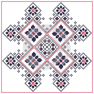 Square vector Pattern in Russian and Ukrainian style