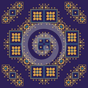 Square vector Pattern in Russian and Ukrainian style