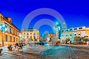 Square Virgin of the Kings Plaza Virgen de los Reyes and monum