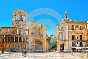 Square of the Virgin Saint Mary,Valencia Cathedral, Basilica of photo