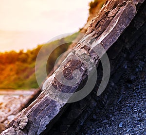 Square vivid sunset fractur of mountain