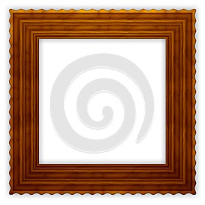 Square wavy wooden frame