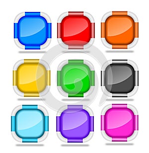 Square Web Buttons with Bevel Rims