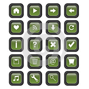 Square web buttons - vector