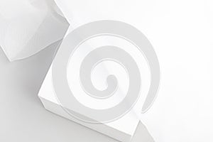 Square white product display for product advertising